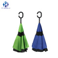 High Quality Promotion Double Layer Inverted Umbrella with Flower Printing/Innovative Auto/Manual Open Reverse Umbrella with C-Hook